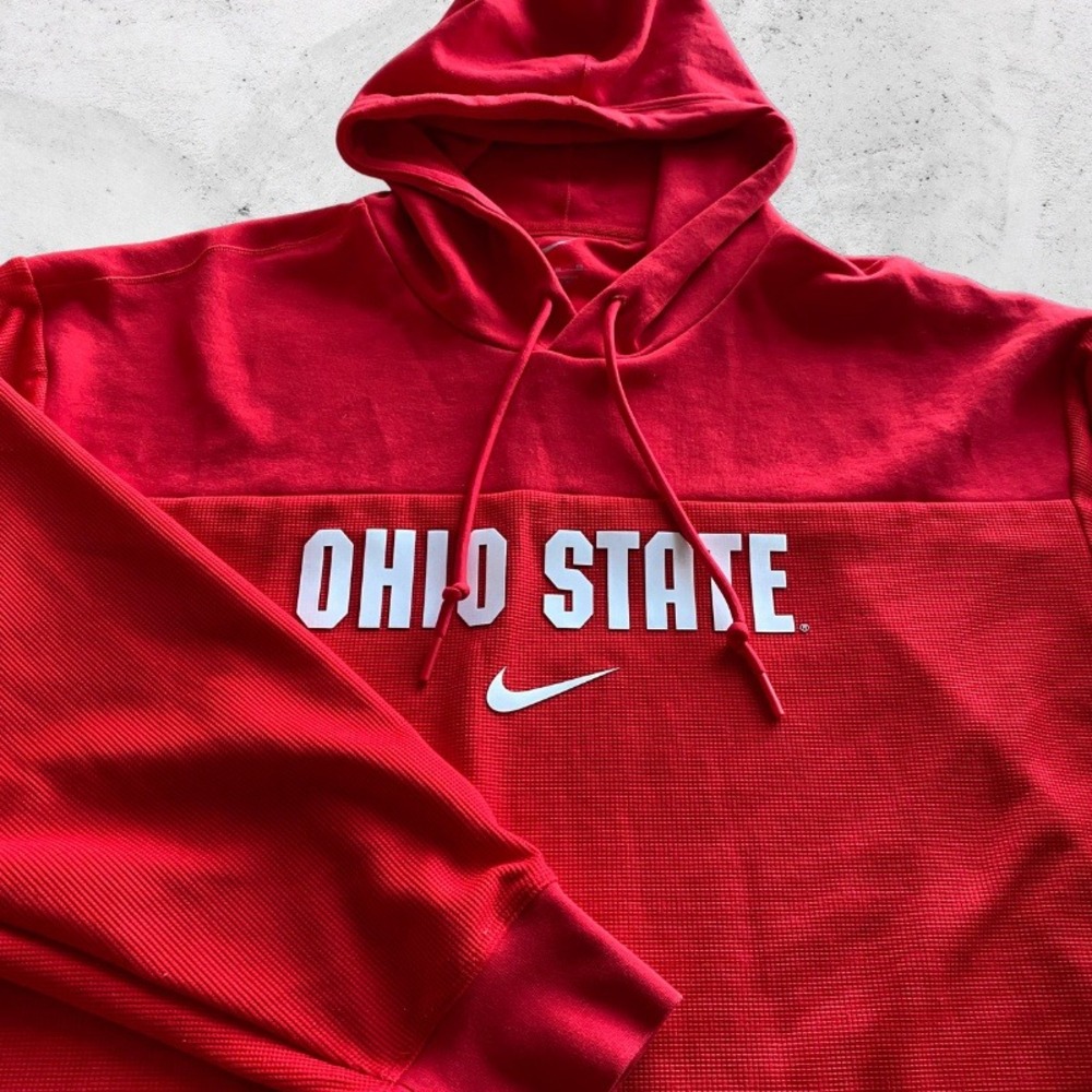 Nike Ohio State Buckeyes Red Hoodie Mens XL Football Therma-FIT